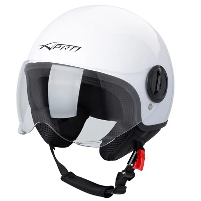 Demi Jet Helmet Moped Motorbike Scooter Visor SonicMoto White