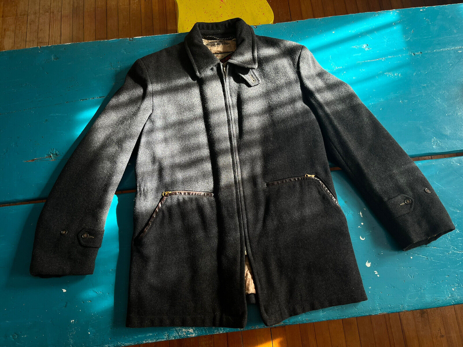 Vintage 60s Black Grey Jacket Coat Mighty Mac Glo… - image 24