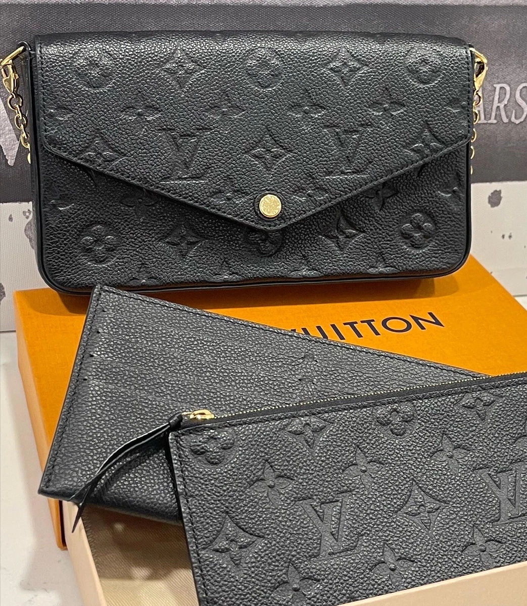 Louis Vuitton Felicie Pochette Monogram Empreinte Leather DARK BLUE (full  Set)