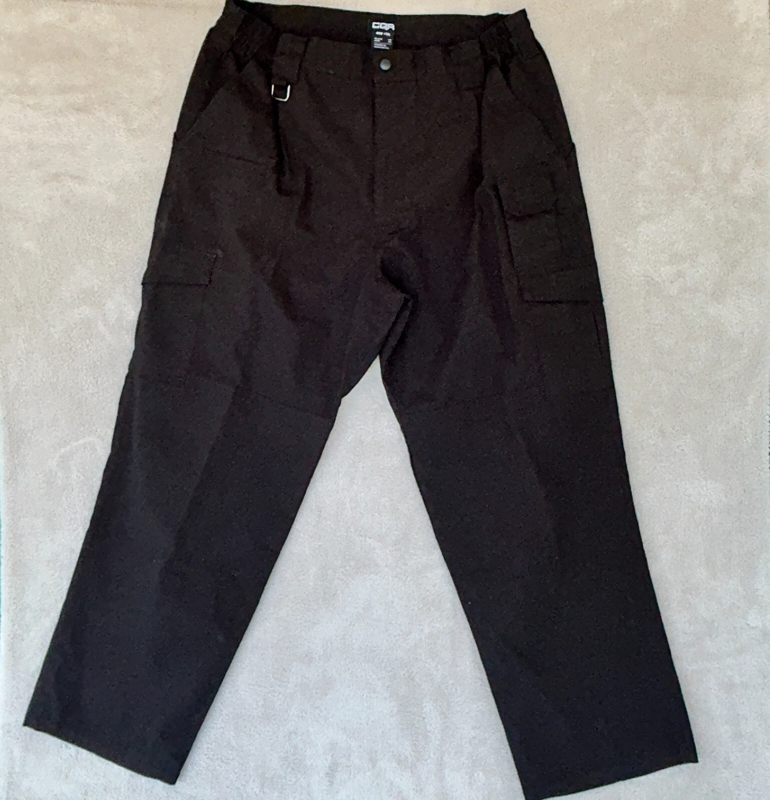 CQR Tactical Rip Stop Mens Black Pants 36W x 30L Cargo Work TLP-101, READ