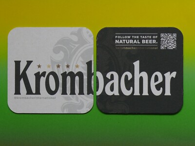Krombacher International ''Follow the taste of natural beer'' 1 beer mat NEW
