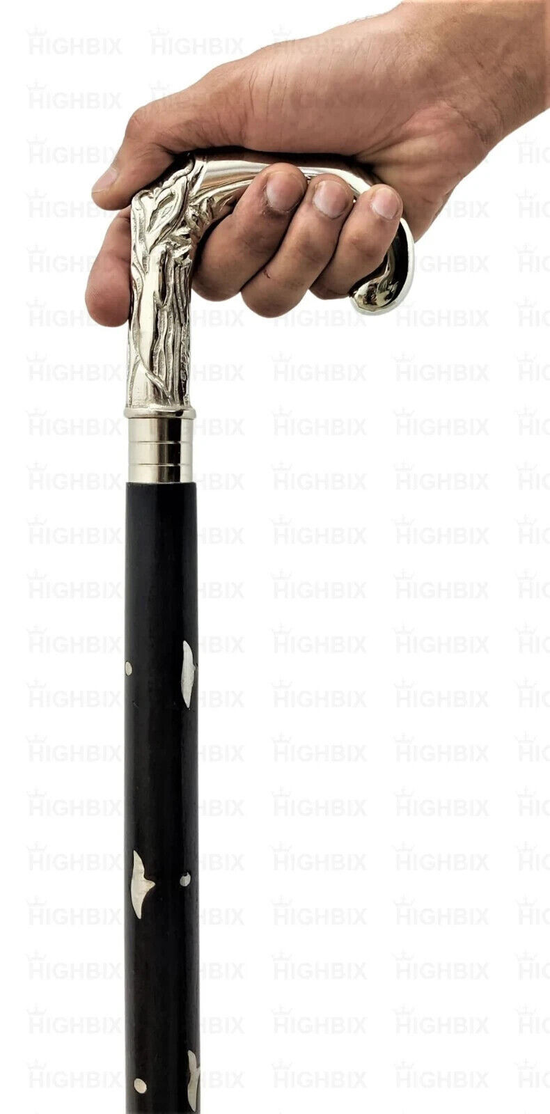 Antique Solid Brass DerbyHead Handle Vintage Wood… - image 4