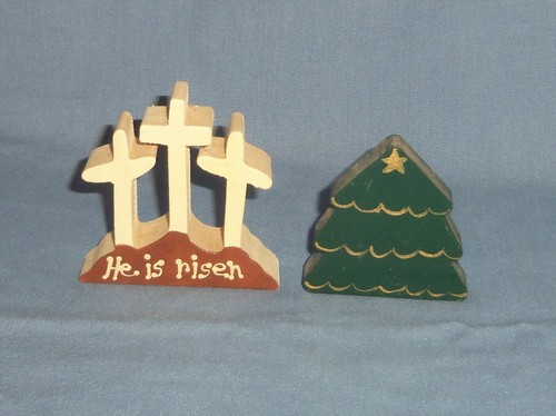 Lot 6 Wood Wooden Nativity Scene Figurines Camel Sheep Angel Jesus Cross Tree - Picture 2 of 7