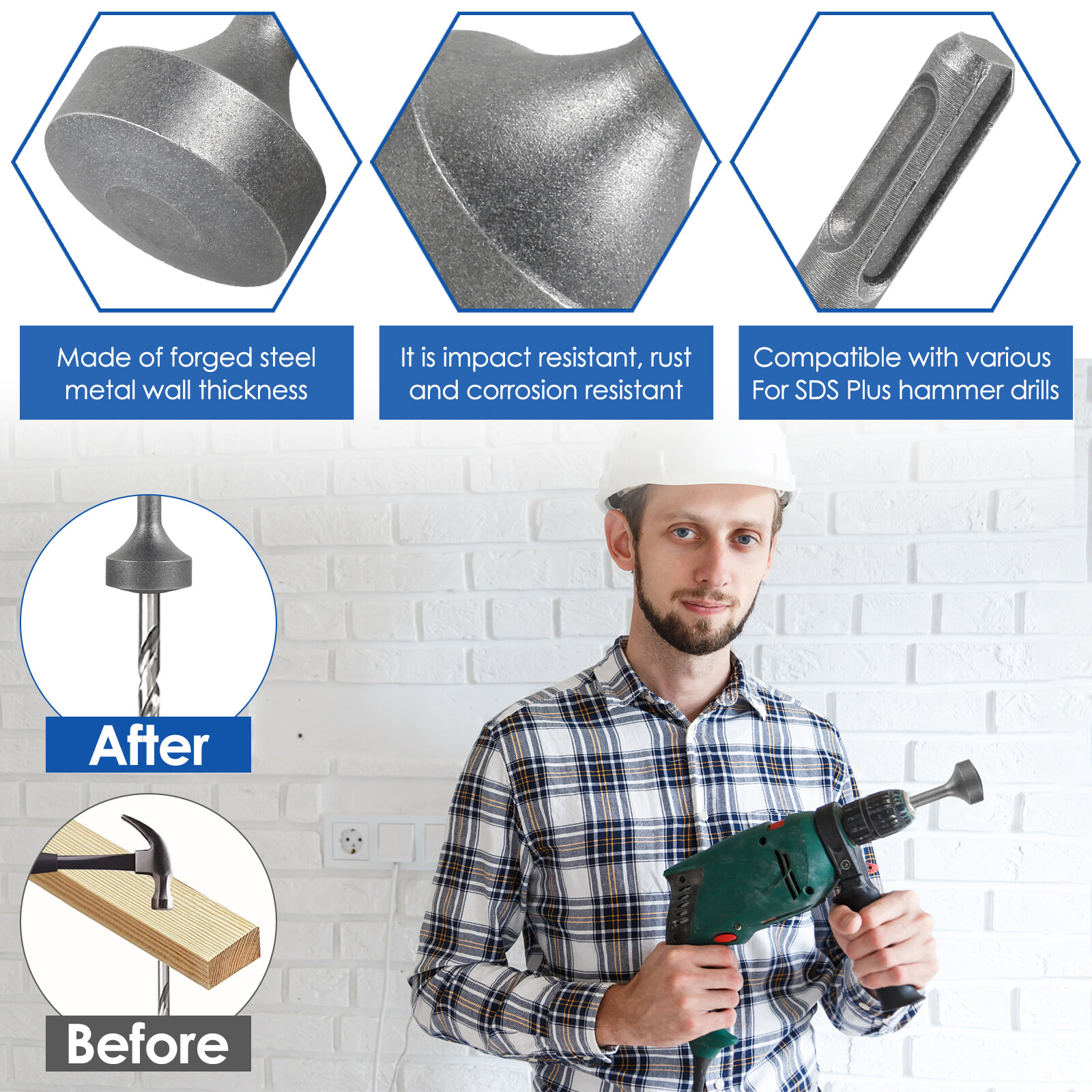 Ground Rod Driver 17mm SDS Plus Earth Max Hammer Drill Grounding Rod