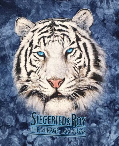 VINTAGE Siegfried Roy Tiger Shirt Mens Small Mirage Las Vegas Tie-dye Adult A34