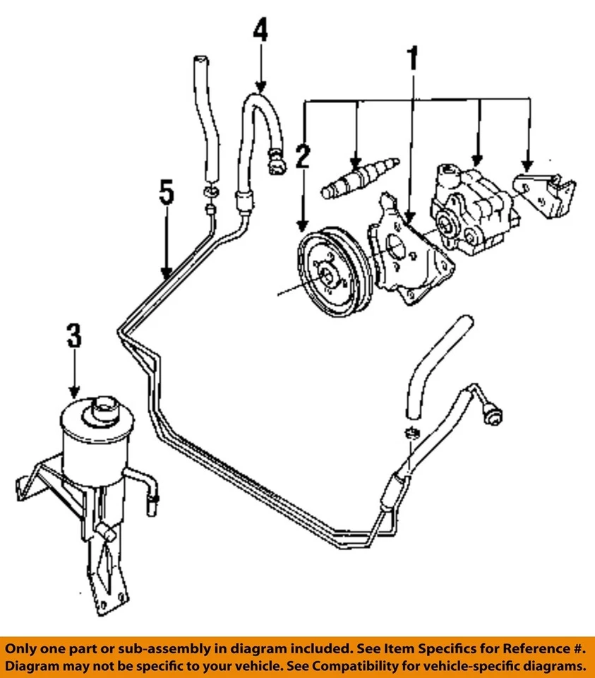 1990 1991 1992 1993 1994 1995 Nissan Truck OEM RWD Power Steering Pump - Image 3 of 4