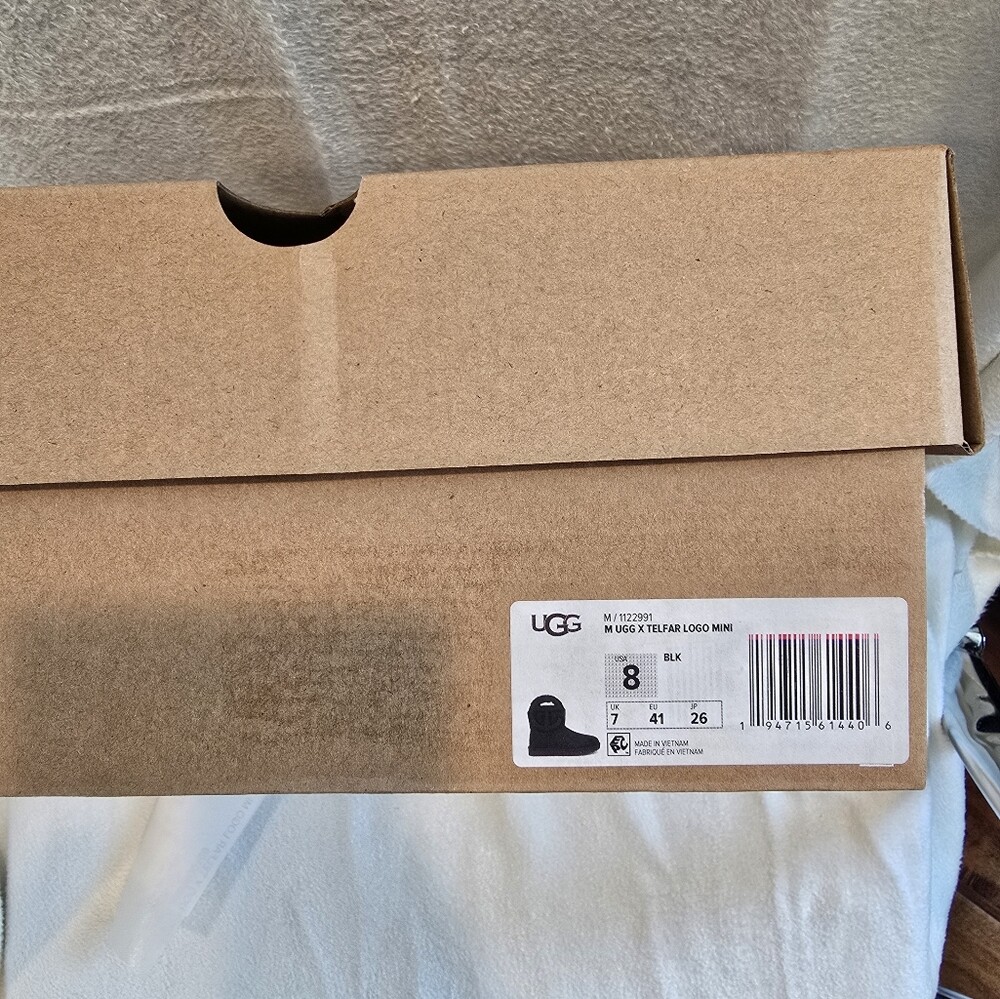 BNIB* UGG X Telfar Logo Mini Black Boots M8/W10 | eBay