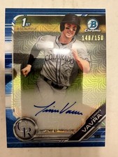 2019 Bowman Chrome Terrin Vavra CPA-TV 1st Rookie Auto Blue Mojo Refractor /150