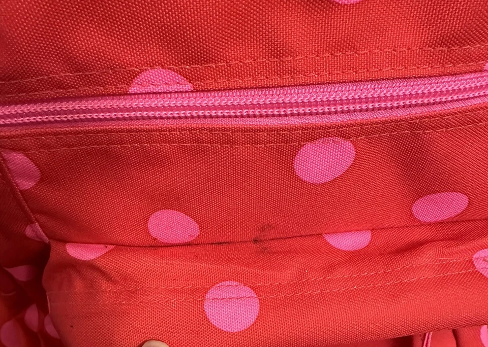 Mochila Jansport roja con puntos rosas usada en excelente estado Foto 3 de 4
