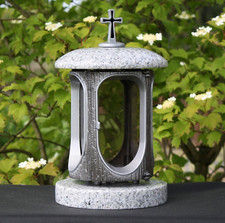 Grablaterne Grablicht Grabschmuck Grablampe aus Viscont Granit