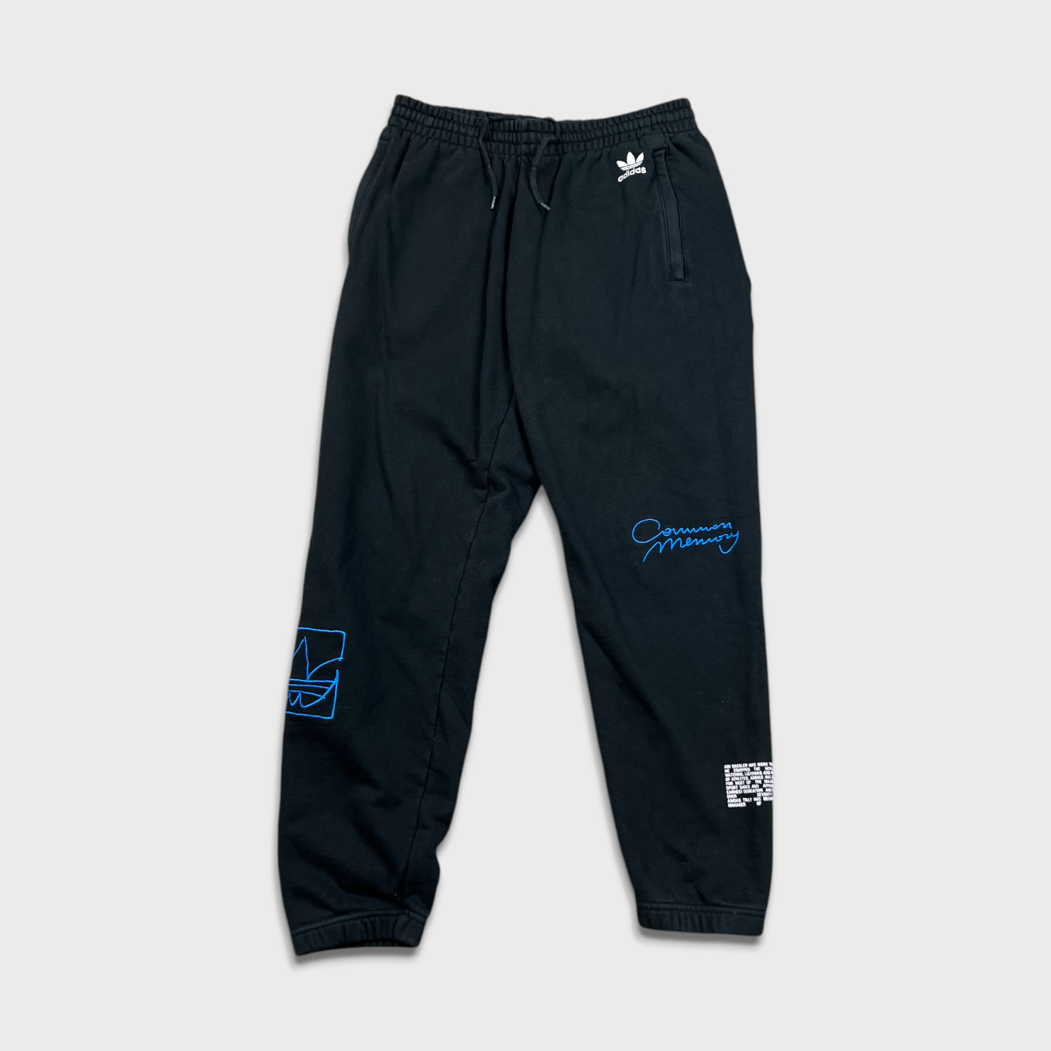 Pantalones deportivos Adidas Originales para hombre medianos negros memoria común pierna cónica jogger