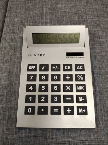Sentry Colossal Dual Power Large Calculator Silver Basic - Works *Stays Open* - Bild 2 von 6