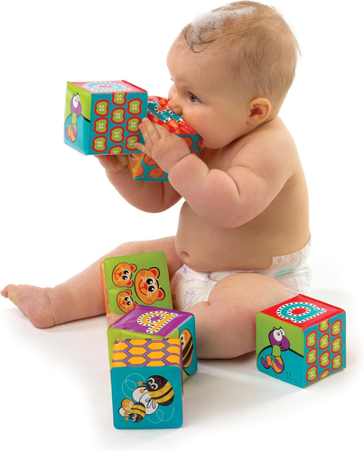 Splash and Learn Bath Soft Blocks - 6 Pcs, Multi, 0183838 - Picture 3 of 5