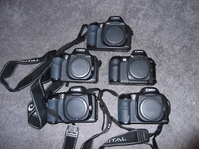 5 - (4) Canon EOS 10D & (1) D60 Digital SLR Camera Black Body Only For Parts