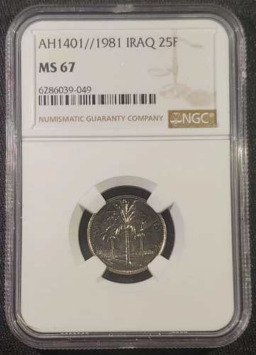 AH1401 1981 IRAQ 25 FILS - NGC MS 67