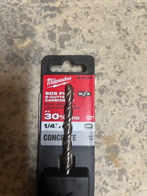 Milwaukee 1/4 X 6 Inch 2 Cutter SDS Plus Shank Rotary Hammer  