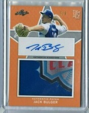 2019 Leaf Perfect Game Jack Bulger 5/5 Patch Jersey Auto Relic Classic PA-JB2