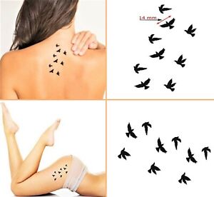 Vogel Vogel Schwarz Temporary Temporare Einmal Tattoo 5 5 X 10 5 Cm X 021 Ebay