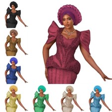 Malaysia Headtie Auto Gele Head Wrap Wedding Hat African Women Braid Turban Cap