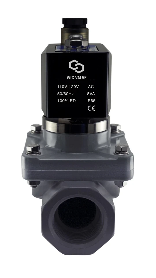 1英寸防腐蚀盐水酸耐电磁阀WIC阀NC 110V交流 — 第 2/3 张图片