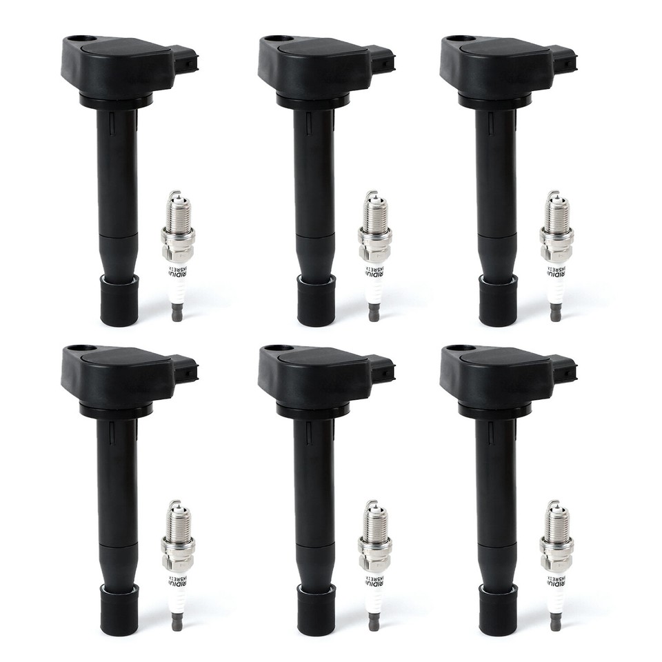 6X Ignition Coils+Iridium Spark Plugs For Honda Accord Odyssey Acura 3