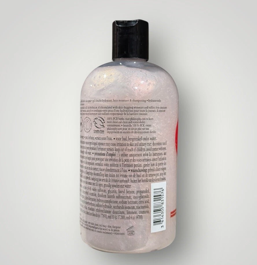 Champú de gel de ducha Philosophy White Cherry 16 OZ nuevo sellado rojo navideño Foto 2 de 2