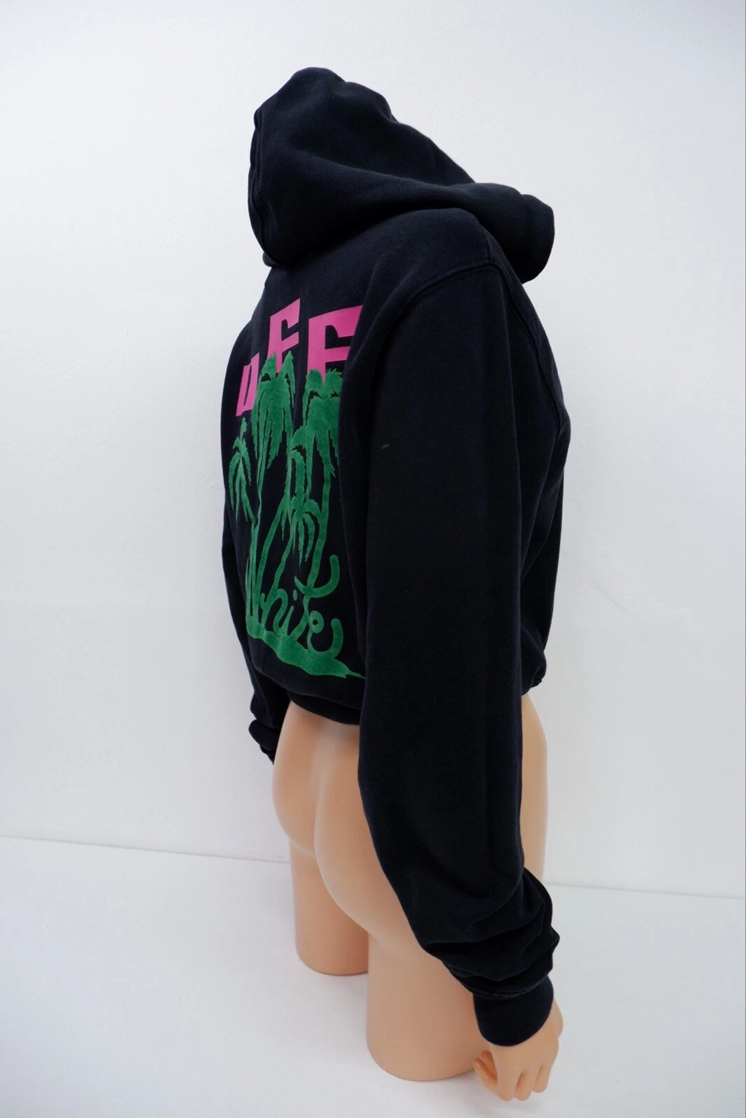 OFF WHITE Felpa con cappuccio da donna bianca Virgil Abloh taglia XXS 2XS nera maglione in perfette condizioni