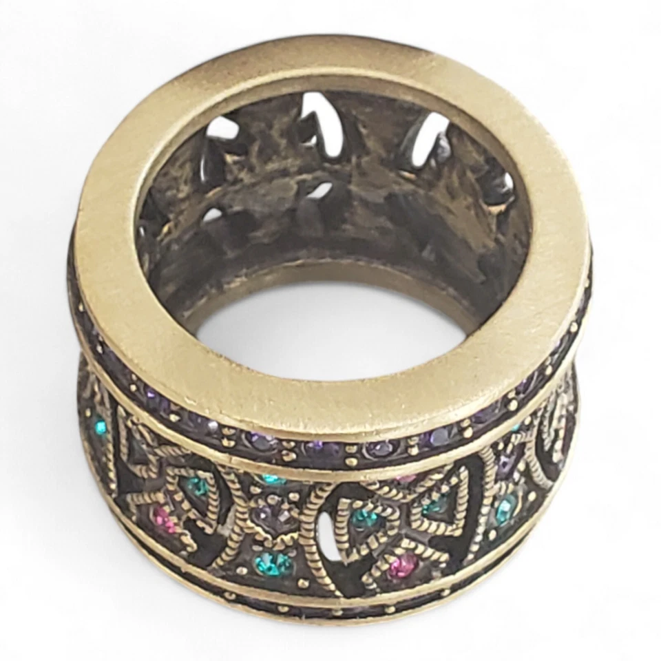 Heidi Daus Byzentine Beauty Bronze Finish Swarovski Crystal Ring Size 8 - Image 4 of 4