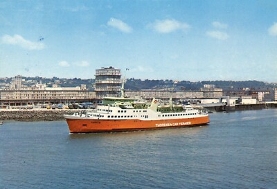 Thoresen Autofähren VIKING III Fähre gesehen, die Le Havre Anfang der 60er Jahre verlässt