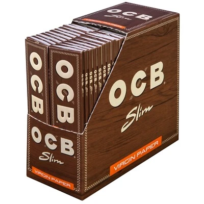 OCB Virgin 50 x 32 Slim papiers 1 Boîte Unbleached long papers king size