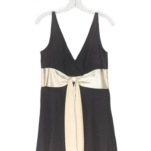 SCARLETT sleeveless black beige empire waist cocktail mini dress size 12 - Picture 6 of 10