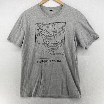HUDSON YARDS Shirt Womens M New York Vessel Structure Short Sleeve Gray