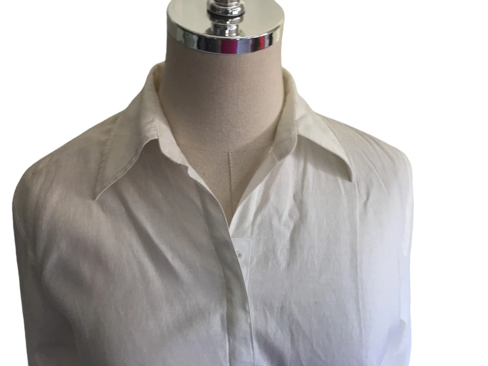 Camisa Royal Robbins Top Mediana Para Mujer Blanco Algodón Viaje al Aire Libre Senderismo Foto 3 de 4