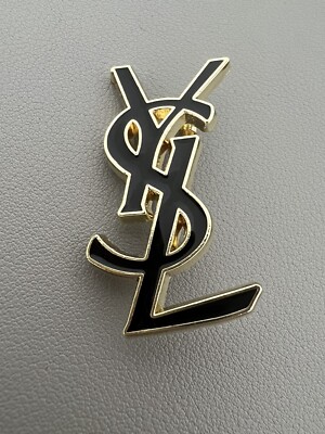 YSL Brooch Black Enamel New! UK