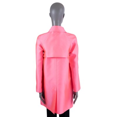 68399 auth CHRISTIAN DIOR neon pink polyester 2022 Coat Jacket 38