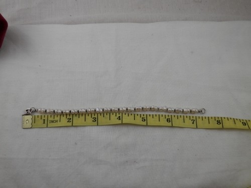 Genuine Pearl Bracelet Sterling Silver 950 7.5" - Picture 4 of 6