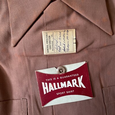 希少 40s Gabardine bias zip Vintage Shirts Rare Vintage 40s Gabardine Rockabilly Loop Collar Rayon Silk