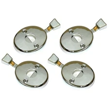 1969-72 GM Bucket Seat Headrest Post Chrome Escutcheons Bezel Lock Trim OEM 4pc