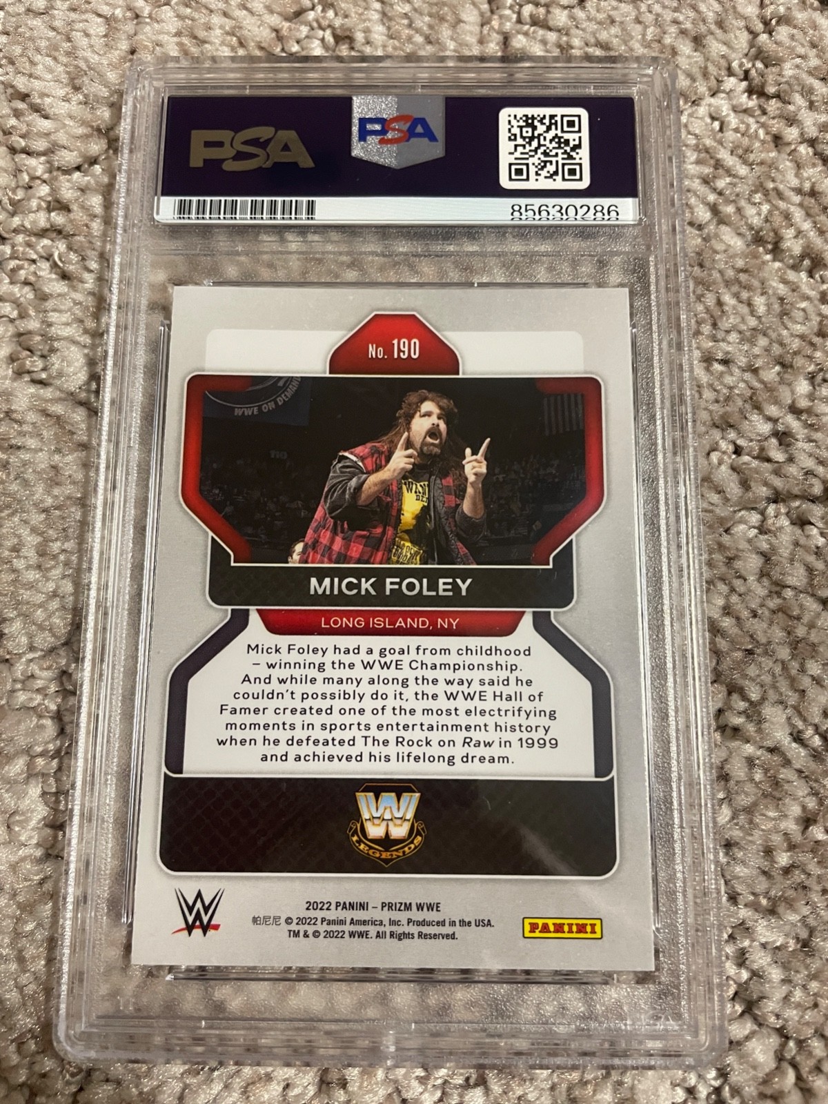 MICK FOLEY SIGNED 2022 PRIZM #190 PSA DNA AUTHENTIC AUTO WWE HOF SIGNED view 4
