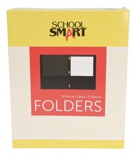2 Pocket Folders With Fasteners Black Paper File Folder School 25 Pack Box