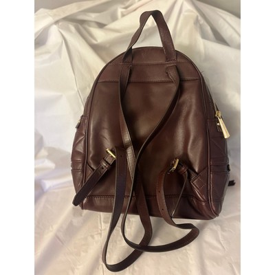 Michael Kors Rhea Quilted Leather Backpack Bag Purse Barolo  display picture 3
