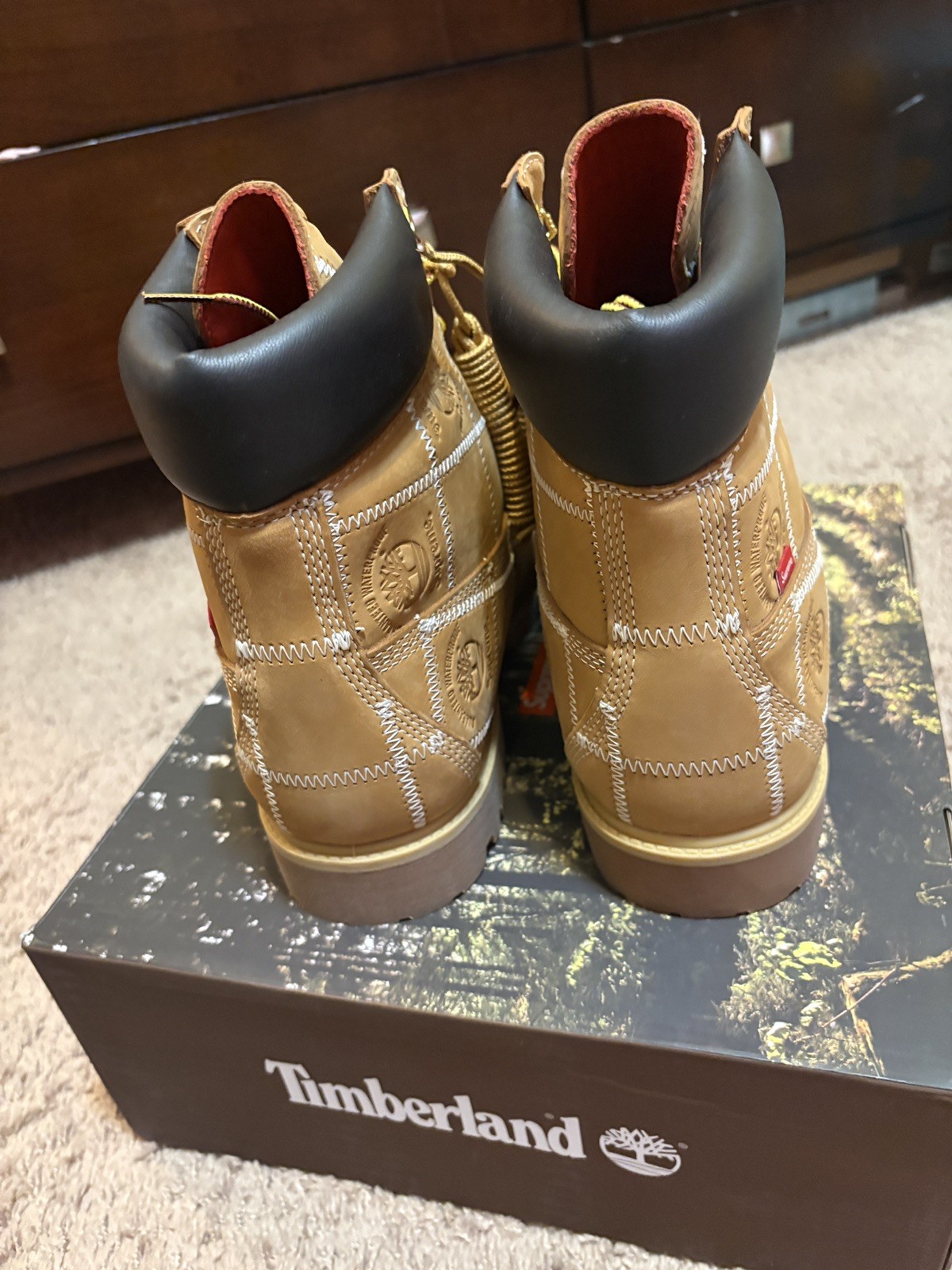 Size 12 - Supreme Timberland Patchwork 6" Premium Waterproof Boot  In Hand image 2