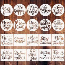 20Pc Inspirational Word Stencil Set 3In Reusable DIY Wall Wood Decor Template
