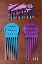 Vintage Mebco 90 s Double Dipped Pick Lifstix 2 Zone 1 Detangle Comb Lot