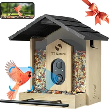 Bird Feeder with Camera, Upgraded 1.5L Smart Bird Feeder with AI Identify for 10
