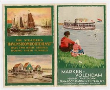 Marken Volendam Brochure Vertrek Amsterdam 1939 Havenstoombootdienst.