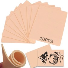 Fake Skin 3mm - Usiriy 10pcs Tattoo Skin 6x8" Practice Skin Thick Synthetic Skin