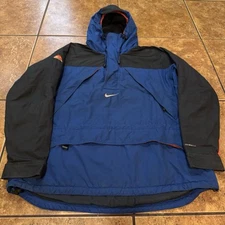 VTG Nike ACG Mountain Parka pullover anorak Jacket large 90s Blue Waterproof