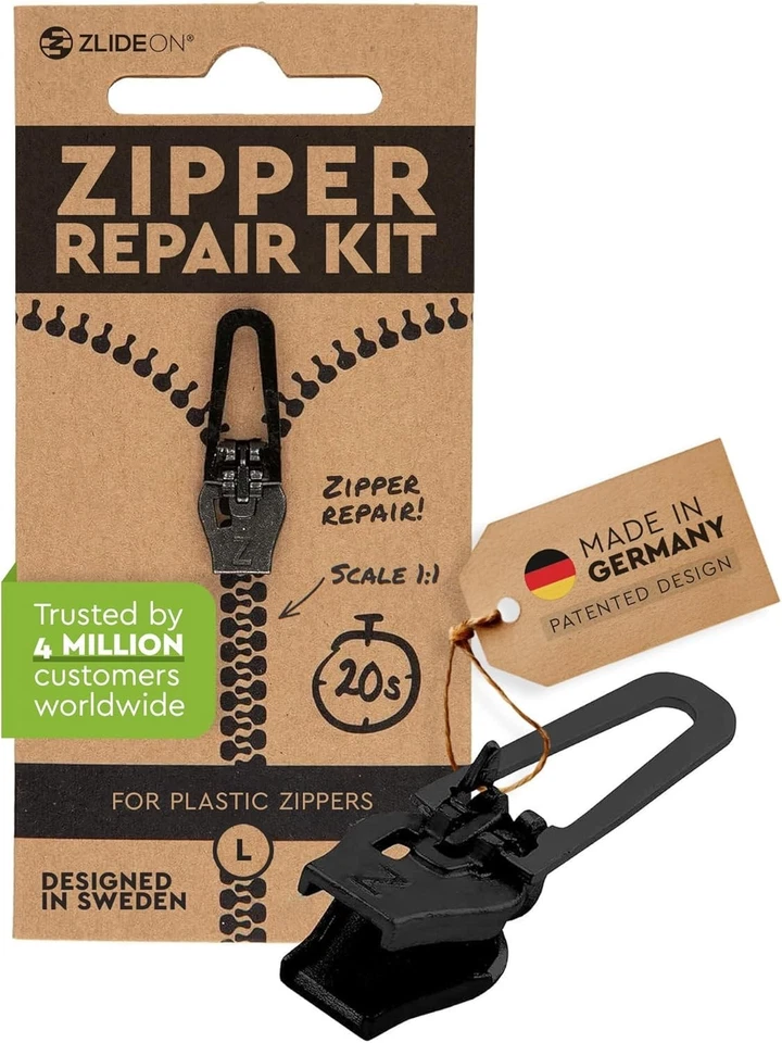 Eco-Friendly Zipper Pull Replacement - Black Plastic Slider for Quick Repairs - Image 3 of 4