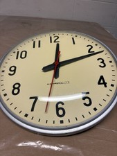 National Time 12" Silver Industrial School Grade Hard Wire Wall Clocks